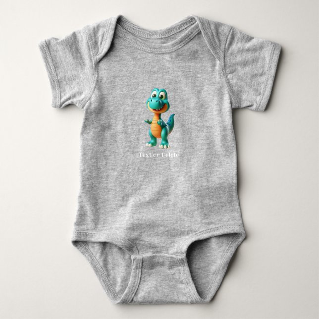 Body Para Bebê Macacão de Bebê Dinossauro Fofo (Frente)