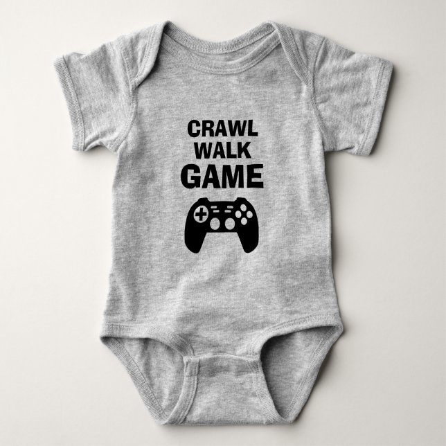 Body Para Bebê MACACÃO DE BEBÊ DIVERTIDO CRAWL WALK GAME para fut (Frente)