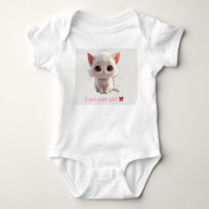 Body Para Bebê Macacão de Bebê Gatinho Branco Fofo - Eu Sou Só Me