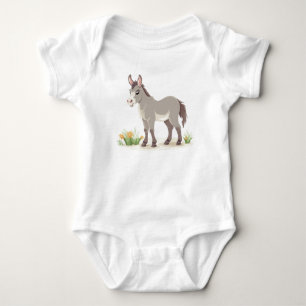 Body Para Bebê Macacão de Bebê Jumento Fofo Animal de Fazenda