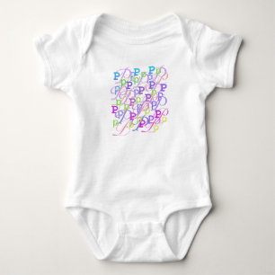 Body Para Bebê Macacão de Bebê "P" Confete de Letras