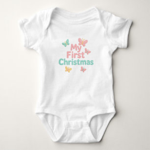 Body Para Bebê Macacão de Bebê para o Meu Primeiro Natal