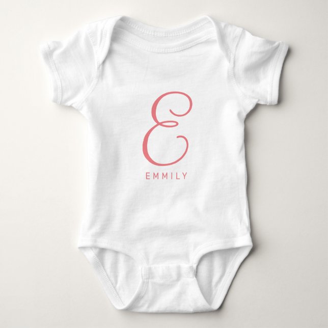 Body Para Bebê Macacão de bebê personalizado com monograma de nom (Frente)