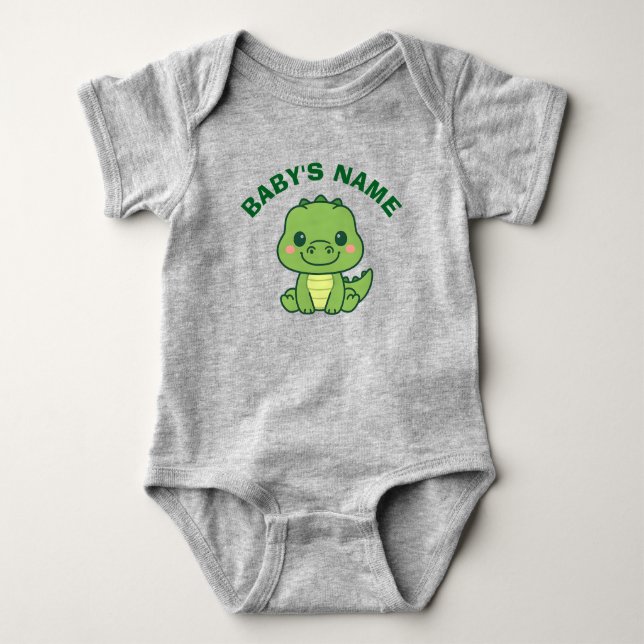 Body Para Bebê Macacão de Bebê Personalizado Jacaré Fofo (Frente)