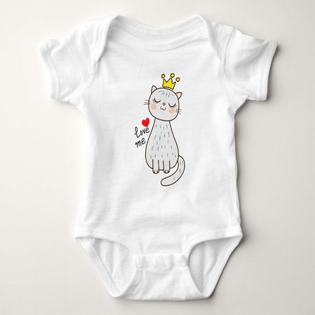 Body Para Bebê Macacão de bebê princesa gato (Frente)