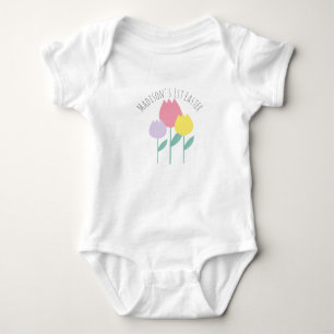 Body Para Bebê Macacão de Bebê Tulipas da Primavera Primeiro Pásc