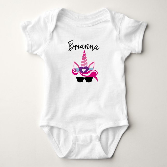 Body Para Bebê Macacão de Bebê Unicórnio Personalizado (Frente)