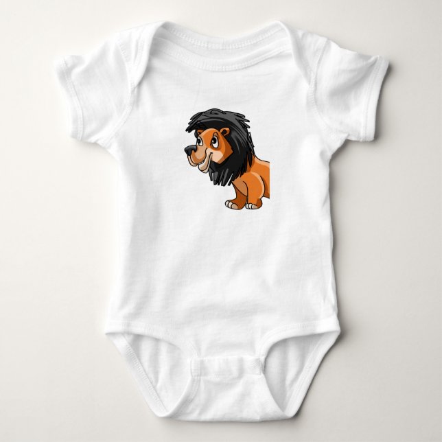 Body Para Bebê Macacão de leão amigável (Frente)