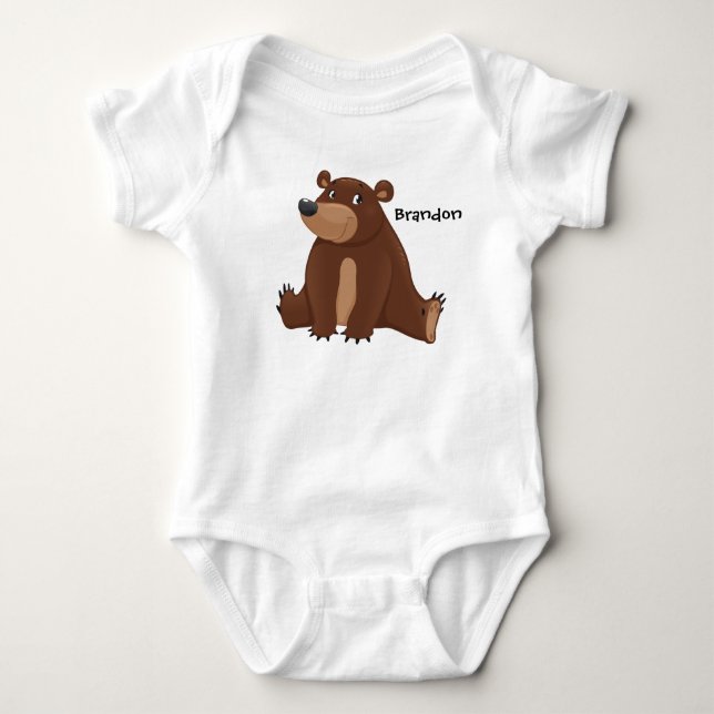 Body Para Bebê Macacão de Manga Comprida Urso Fofo (Frente)