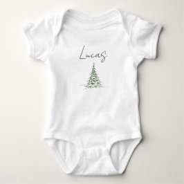Body Para Bebê Macacão de Natal Personalizado para Bebê Lucas 1º 