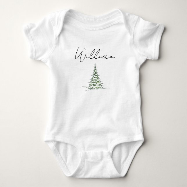 Body Para Bebê Macacão de Natal Personalizado para Bebê William 1 (Frente)