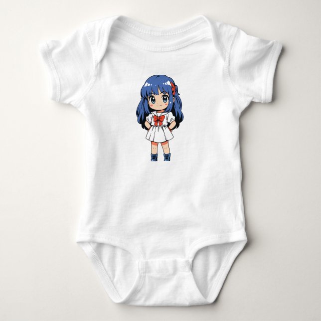 Body Para Bebê Macacão de Personagem Kawaii Chibi (Frente)
