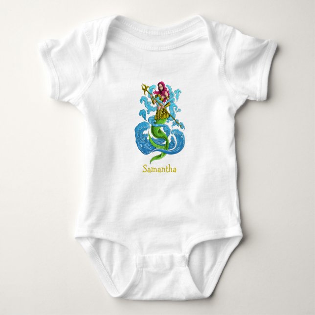 Body Para Bebê Macacão de Sereia para Bebê (Frente)