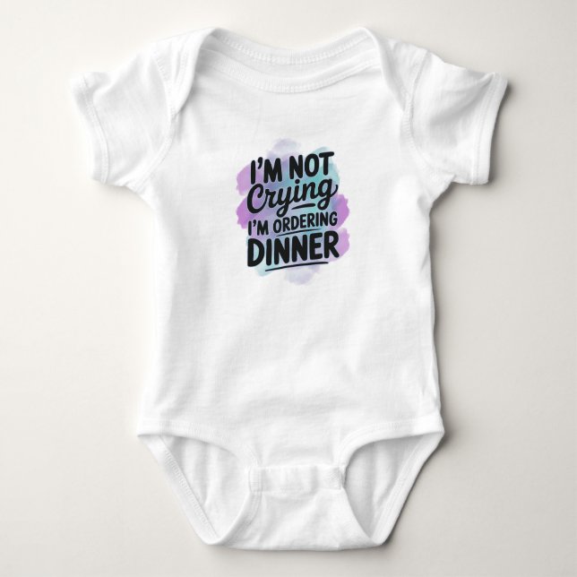 Body Para Bebê Macacão engraçado para bebê – Não estou chorando,  (Frente)