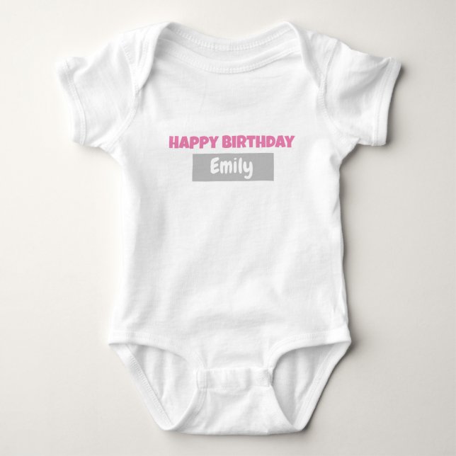 BODY PARA BEBÊ MACACÃO PERSONALIZADO FELIZ ANIVERSÁRIO (Frente)