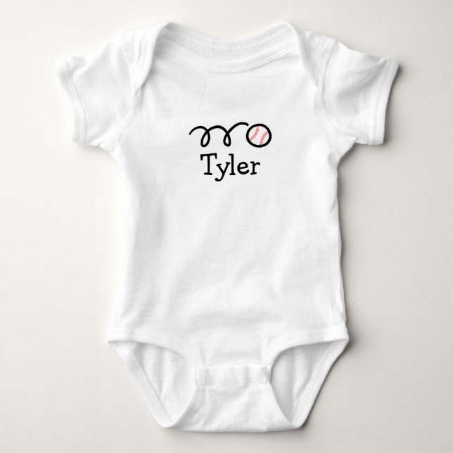 Body Para Bebê Macacão personalizado para bebê com beisebol (Frente)