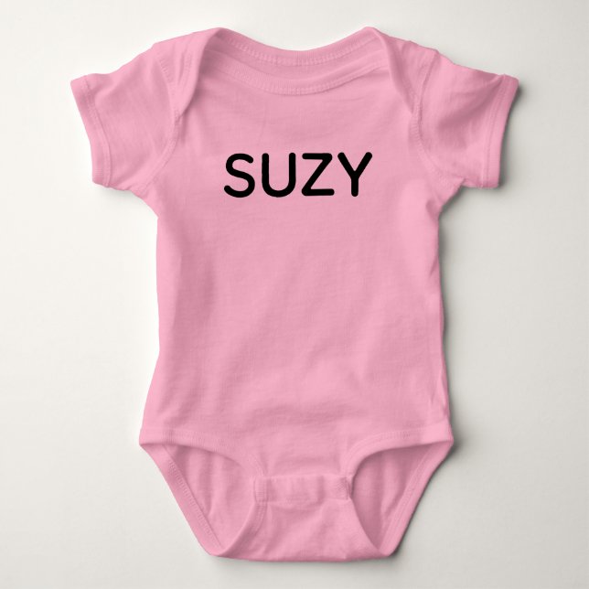 BODY PARA BEBÊ MACACÃO PERSONALIZADO PARA BEBÊ ROSA (Frente)