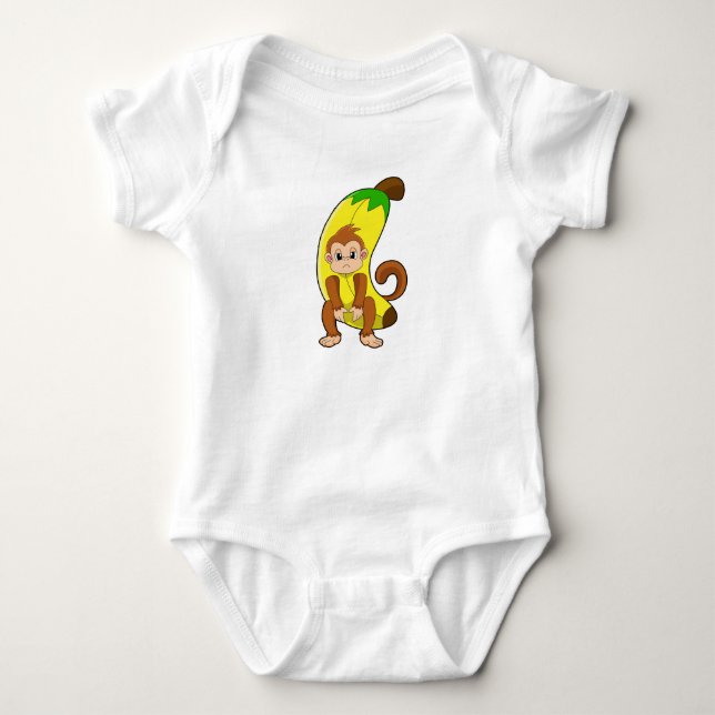 Body Para Bebê Macaco com Banana (Frente)