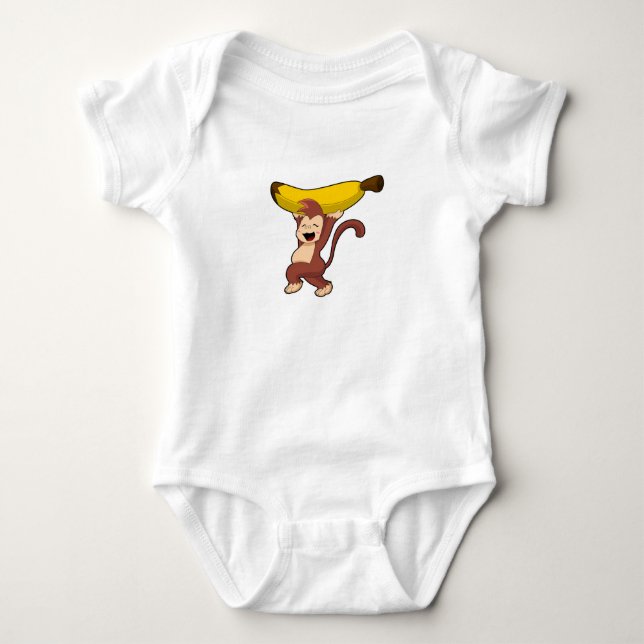 Body Para Bebê Macaco com Banana (Frente)