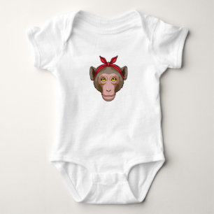 Body Para Bebê Macaco com Bandana