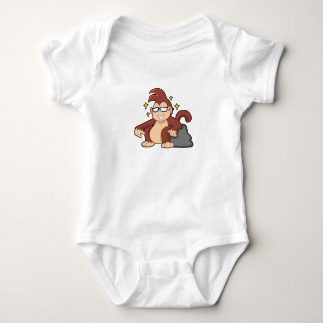 Body Para Bebê Macaco com óculos de sol (Frente)
