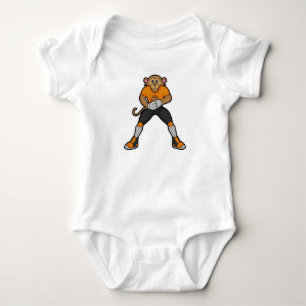 Body Para Bebê Macaco como jogador de futebol