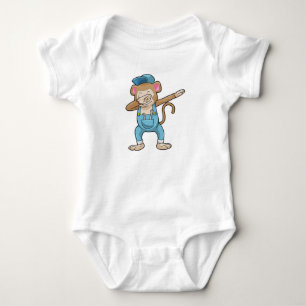 Body Para Bebê Macaco como mecânico no laboratório Dance Dance 