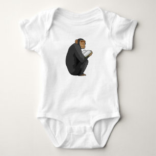Body Para Bebê Macaco como Nerd do Livro