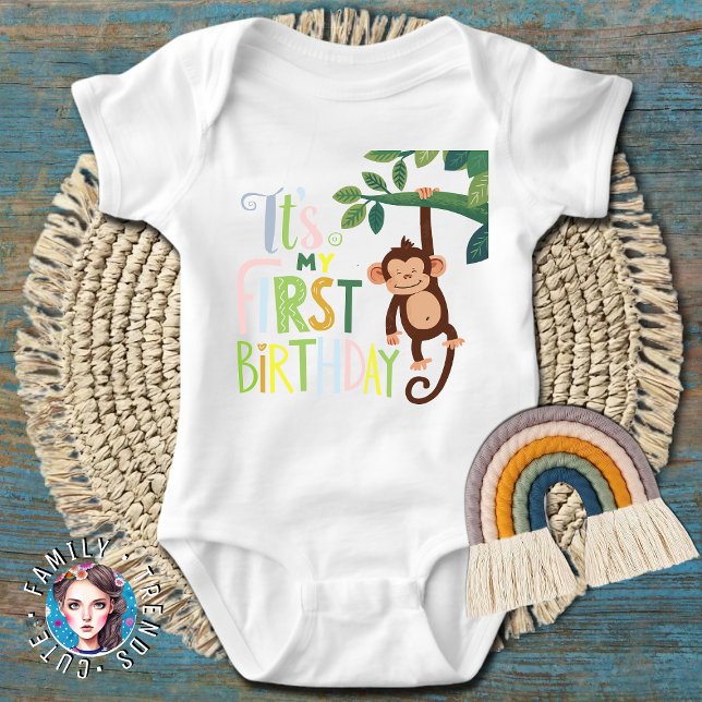 Body Para Bebê macaco de 1º aniversário (Criador carregado)