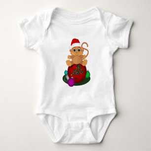 Body Para Bebê Macaco de Natal