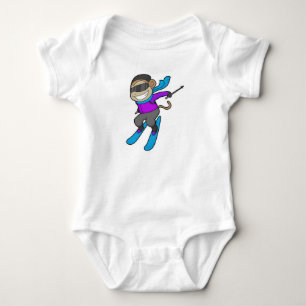 Body Para Bebê Macaco Skier Ski