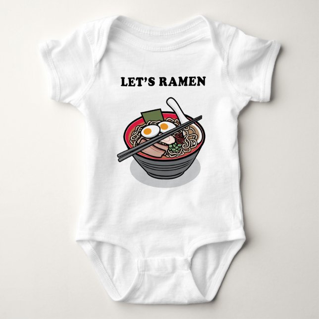Body Para Bebê Macarronetes de Ramen (Frente)
