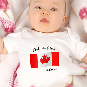 Body Para Bebê Made with Love in Canada / Canadian flag