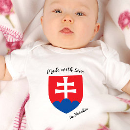 Body Para Bebê Made with Love in Slovakia / Slovakia flag