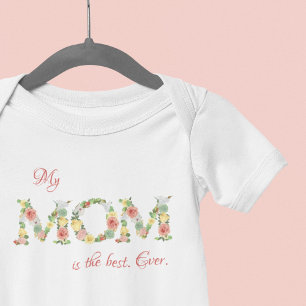 Body Para Bebê Mãe bonita e fofa floral Dia das Mães