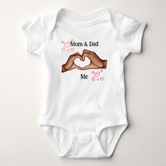 Body Para Bebê mãe e pai me amam (Frente)