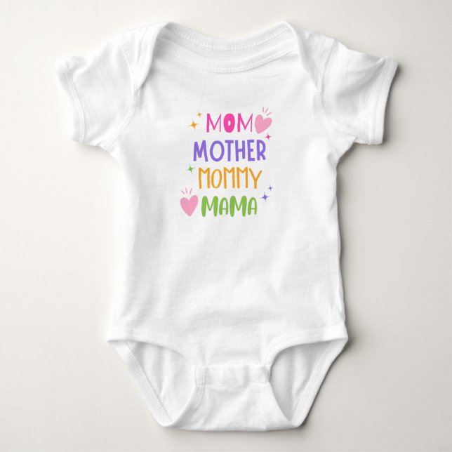 Body Para Bebê Mãe mãe mamãe mamã (Frente)