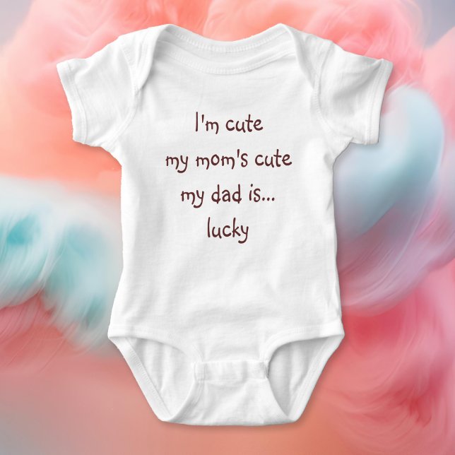 Body Para Bebê Mãe Pai Bonito, Feliz Chá Recém-Nascido Toddler (Mom Cute Dad Lucky Funny Newborn Shower Toddler Baby Bodysuit)