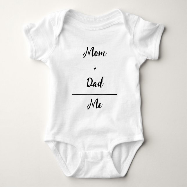 Body Para Bebê Mãe + Pai = Minha roupa de bebê branca (Frente)