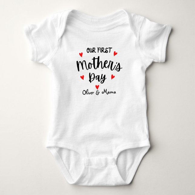 Body Para Bebê Mãe Personalizada Bebê / Camisa-Dia de as mães (Frente)