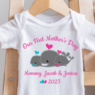 Body Para Bebê Mãe Personalizada De Bebê Gêmeos