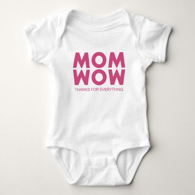 Body Para Bebê Mãe, Uau! (Frente)