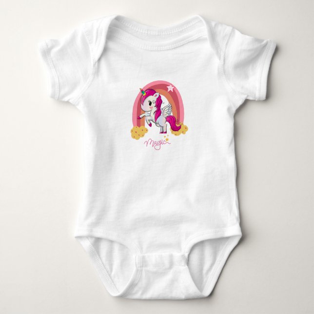 Body Para Bebê Magic Unicorn Fan Club (Frente)