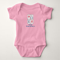 Mahjong Game Azulejo Design Baby Shirt Bodway