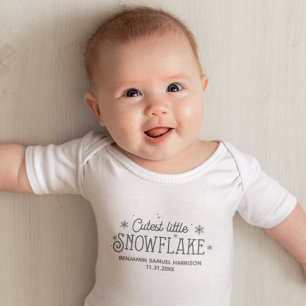 Body Para Bebê Mais doce floco de neve bebê no primeiro natal