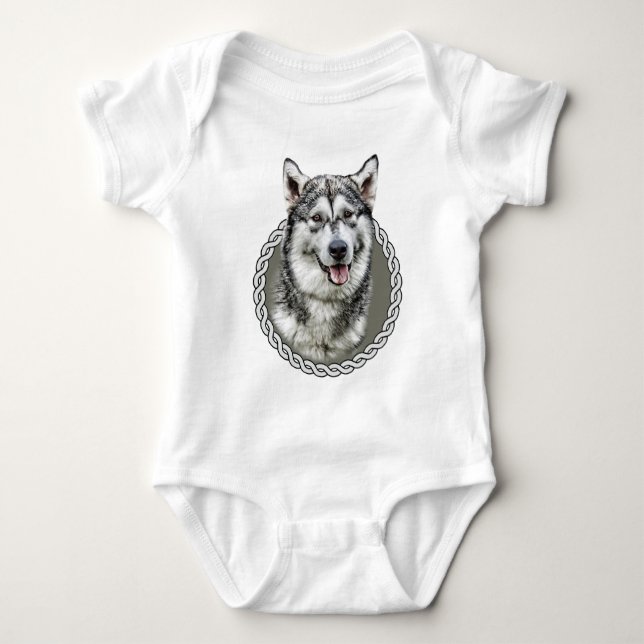 Body Para Bebê Malamute do Alasca 001 (Frente)