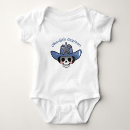 Body Para Bebê Malandro Halloween, Skeleton Cowboy Bodydress