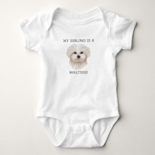 Body Para Bebê Maltês - Aquarela Gráfica Puppy Bebê - Fato De Beb