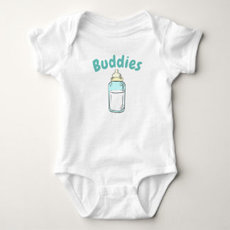 Body Para Bebê mama de garrafa de bebê fofa dupla amigos