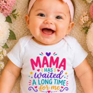Body Para Bebê Mama Esperou Bodysuit Colorido para Bebê